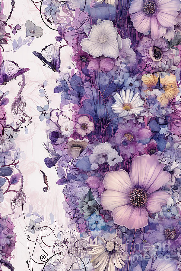 Calundra - Romantic Flowers Digital Art