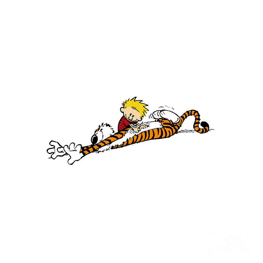 Calvin And Hobbes Playing Digital Art by Wilfred A Petersen