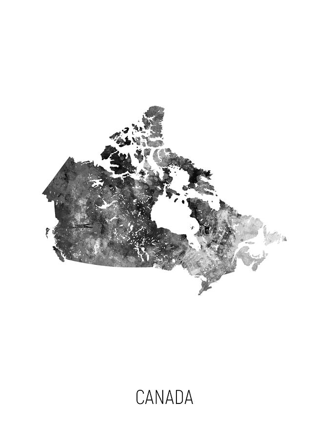 Canada Watercolor Map #3 Digital Art by Michael Tompsett