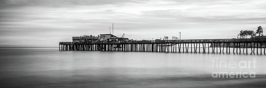 Capitola Wharf Pier Black and White Panorama Photo #3 Photograph by Paul Velgos