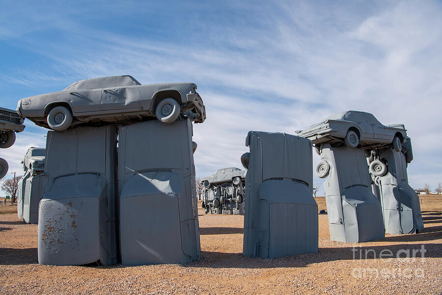 Carhenge #13, a replica of Stonehenge near Alliance in Western Nebraska ...