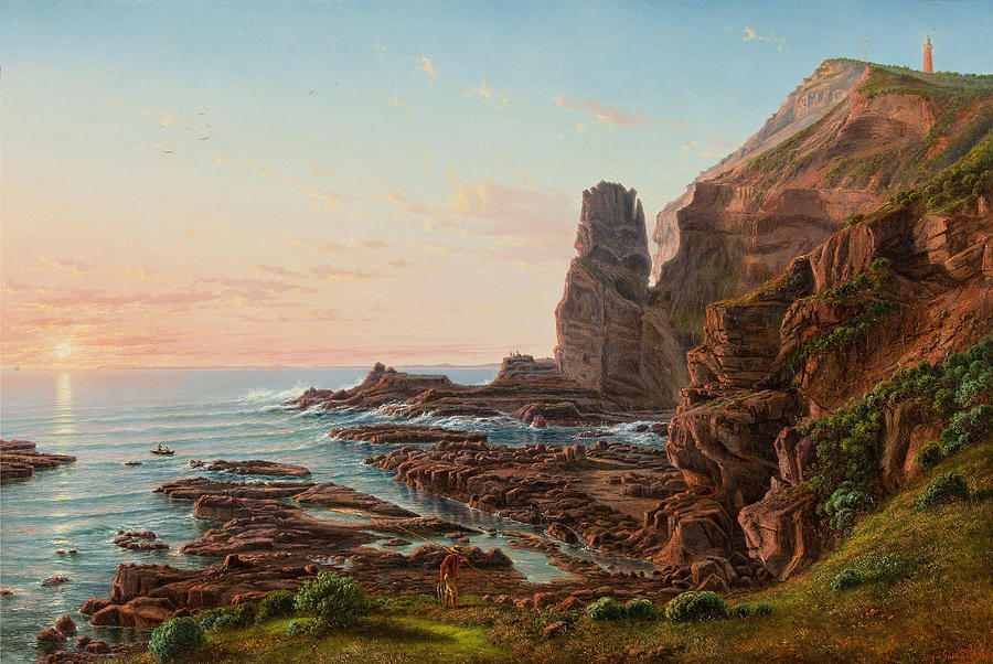 Castle Rock, Cape Schanck  #4 Painting by Eugene von Guerard