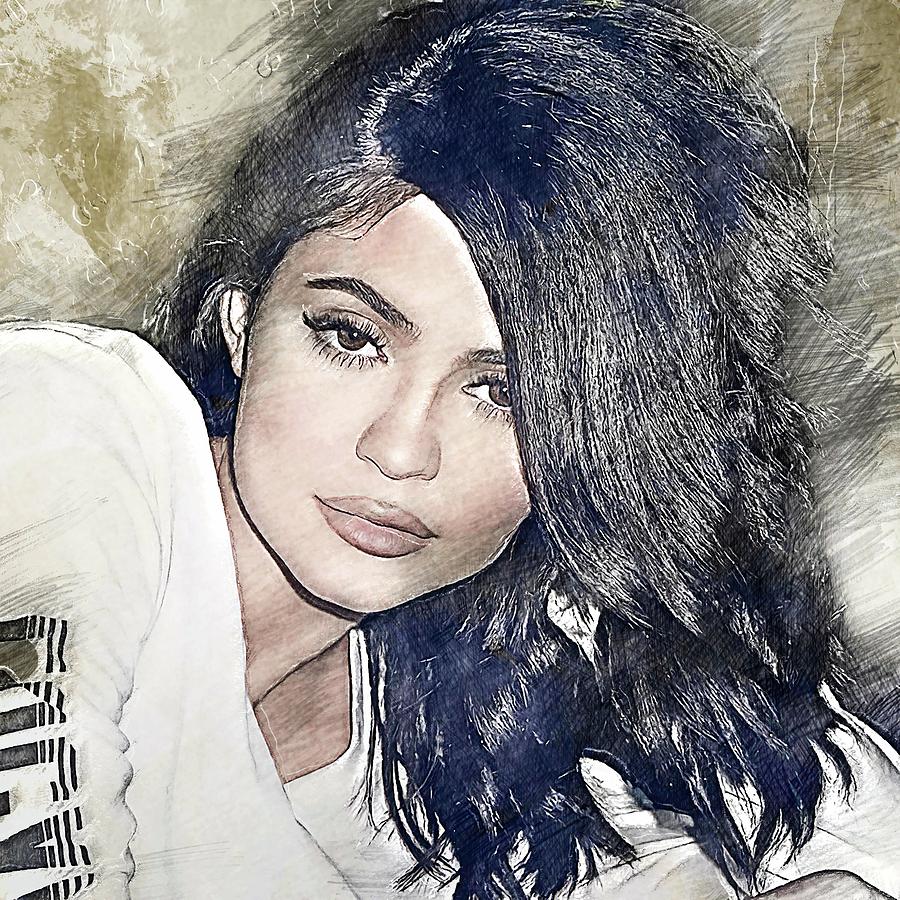 Celebrity Jenner Kylie Pencil Drawing Drawing by Bechtelar Natalia Pixels