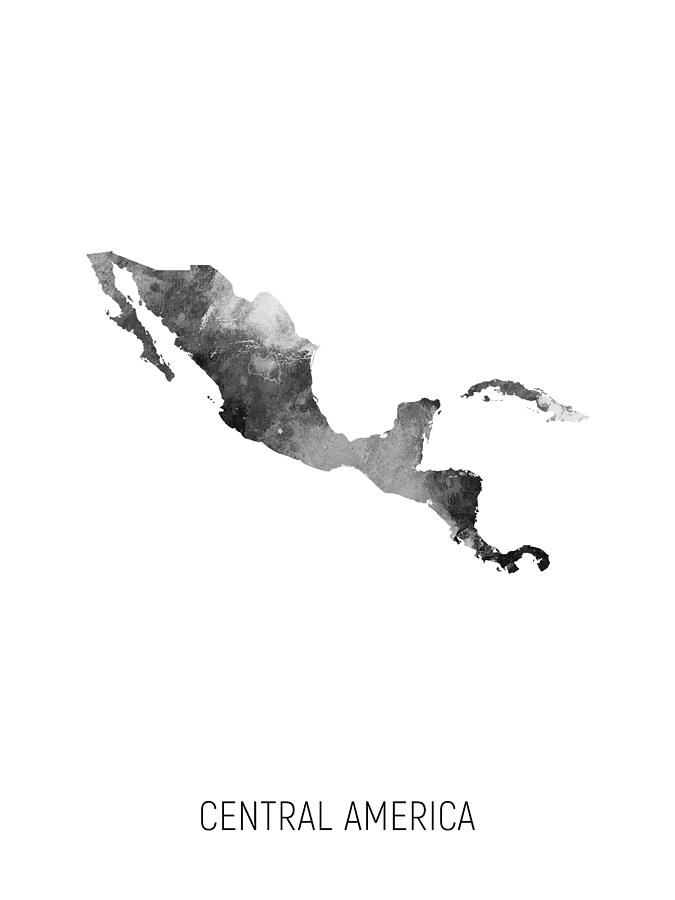 Central America Watercolor Map #3 Digital Art by Michael Tompsett
