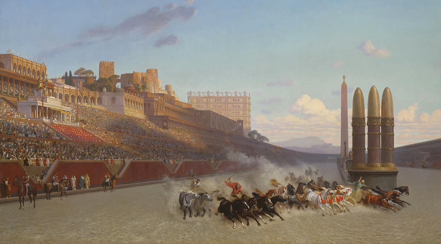 Chariot Race By Jean-leon Gerome Painting