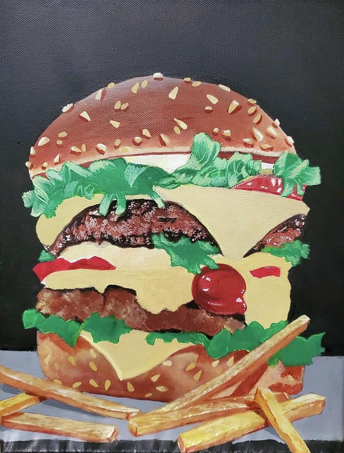 Cheeseburger UNFINISHED #3 Painting by James Cain Jr