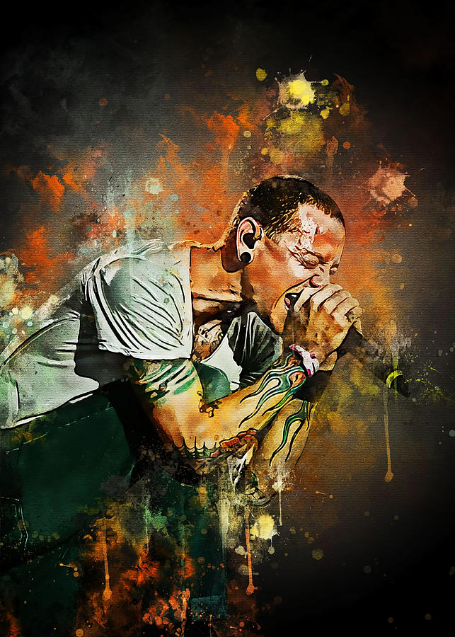 Manager Painting - Chester Bennington Poster  #3 by Roberts Dennis