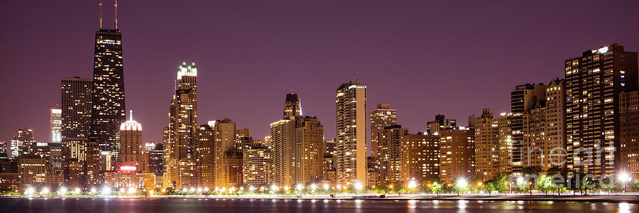 Chicago Skyline at Night Photo #3 Photograph by Paul Velgos