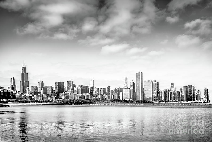 Chicago Skyline Black and White Photo #3 Photograph by Paul Velgos