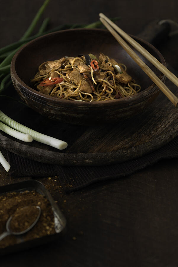 Chicken Noodles In A Bowl On A Rustic Background #3 Photograph by Secha6271 Chicken Noodles In A Bowl On A Rustic Background #3 Photograph by Secha6271