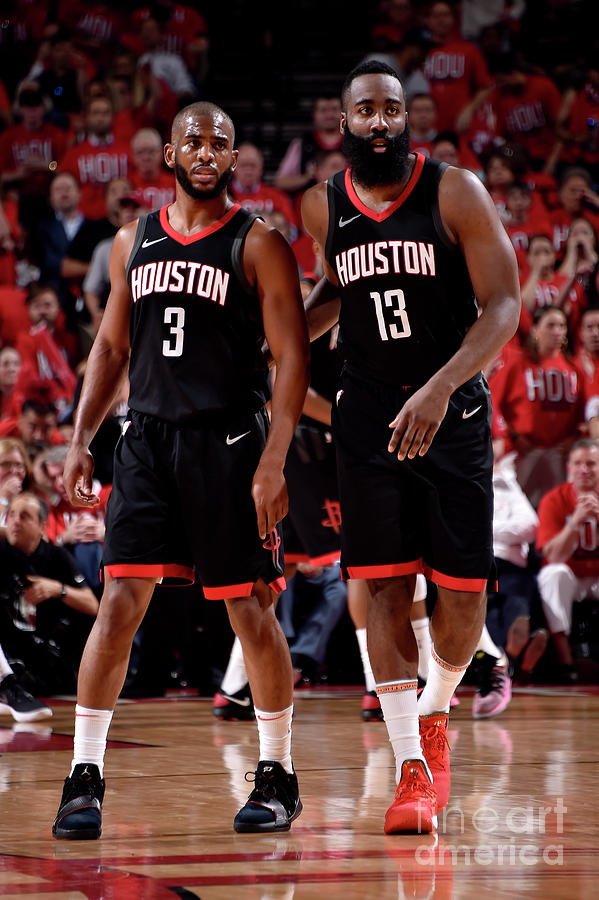 Chris Paul and James Harden Photograph by Bill Baptist