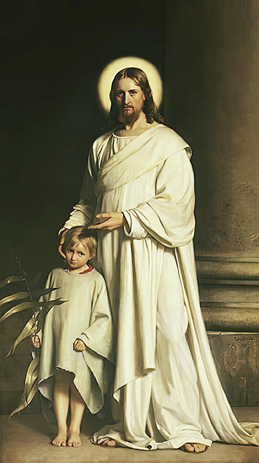 Christ and Child #3 Painting by Carl Bloch
