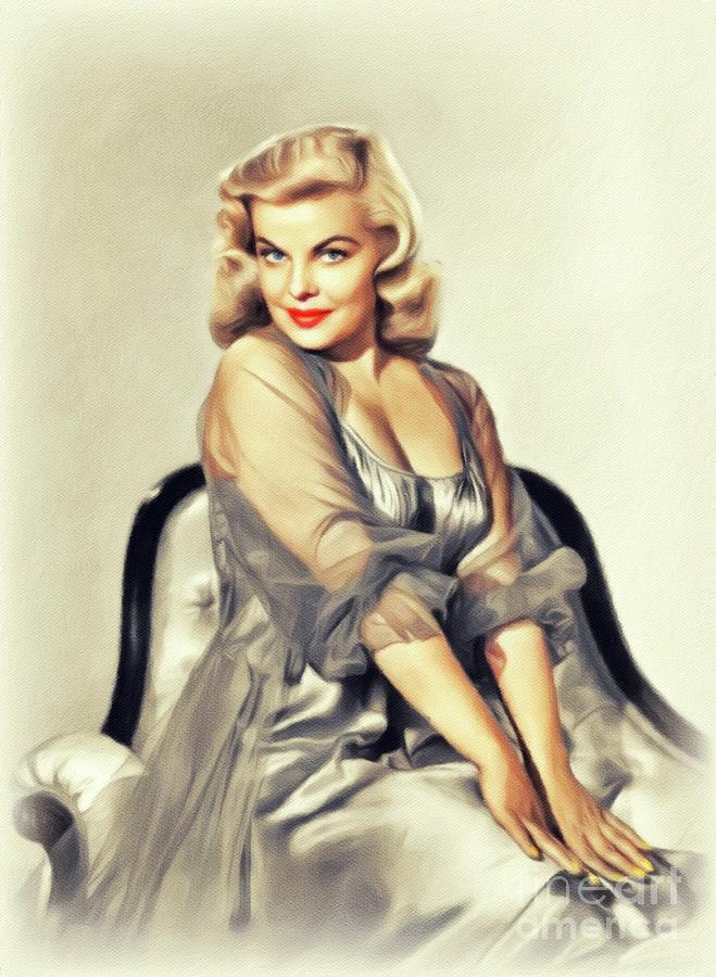 Vintage Painting - Cleo Moore, Vintage Actress #3 by Esoterica Art Agency