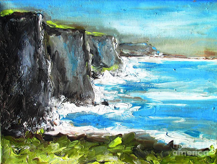 Cliffs Of Moher Paintings  #8 Painting by Mary Cahalan Lee - aka PIXI