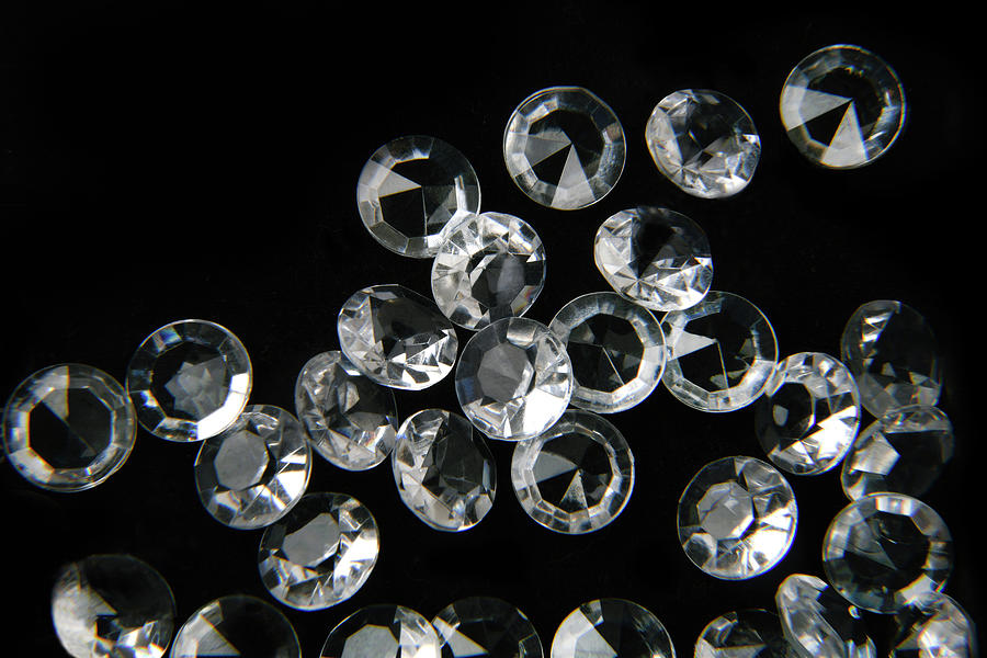 Close Up Of The Diamonds On Black Background #3 Photograph by Severija Kirilovaite