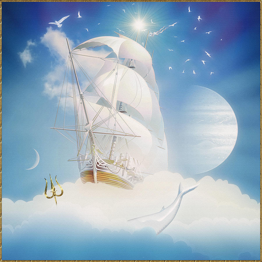 Cloud ship #3 Digital Art by Harald Dastis