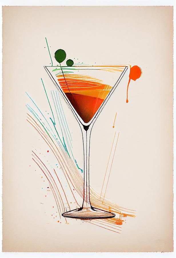 Cocktail Glass Art Digital Art by HusbandWifeArt Co - Fine Art America