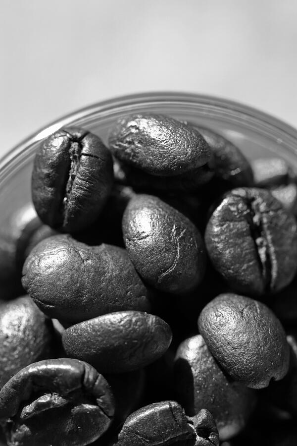 Coffee beans in black and white #3 Photograph by Kongdigital