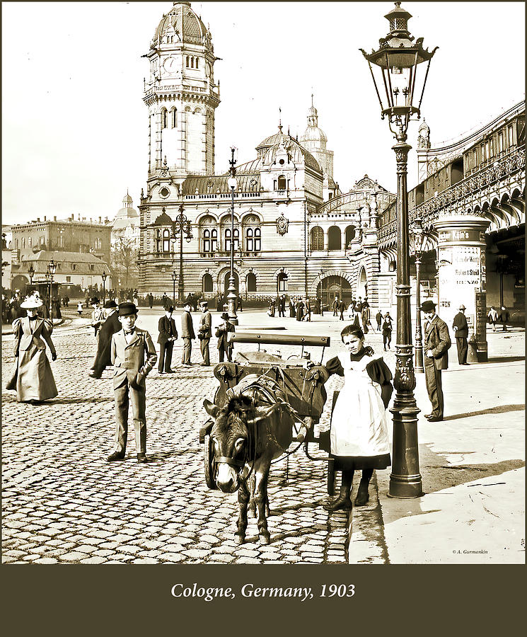 Cologne, Germany Street Scene, 1903, Vintage Photograph #3 Photograph by A Macarthur Gurmankin