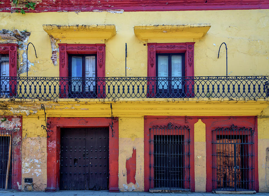 Colorful Street Scene Buildings from Oaxaca Mexico #3 Photograph by Mark Stephens