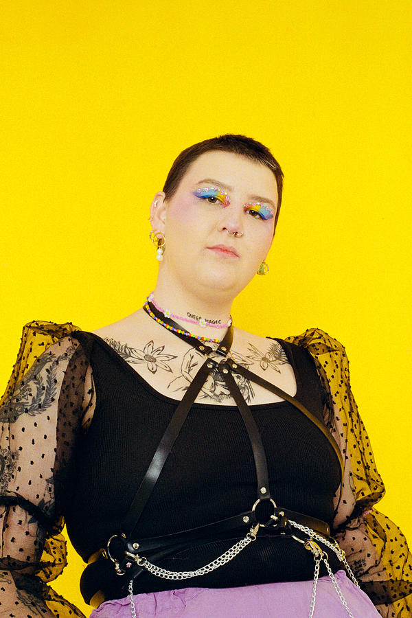 Colourful studio portrait of a young non-binary individual #3 Photograph by Poppy Marriott