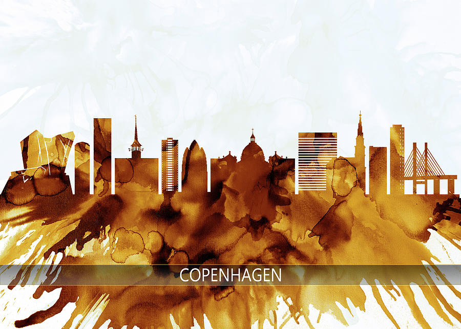 Copenhagen Denmark Skyline Mixed Media by NextWay Art | Fine Art America