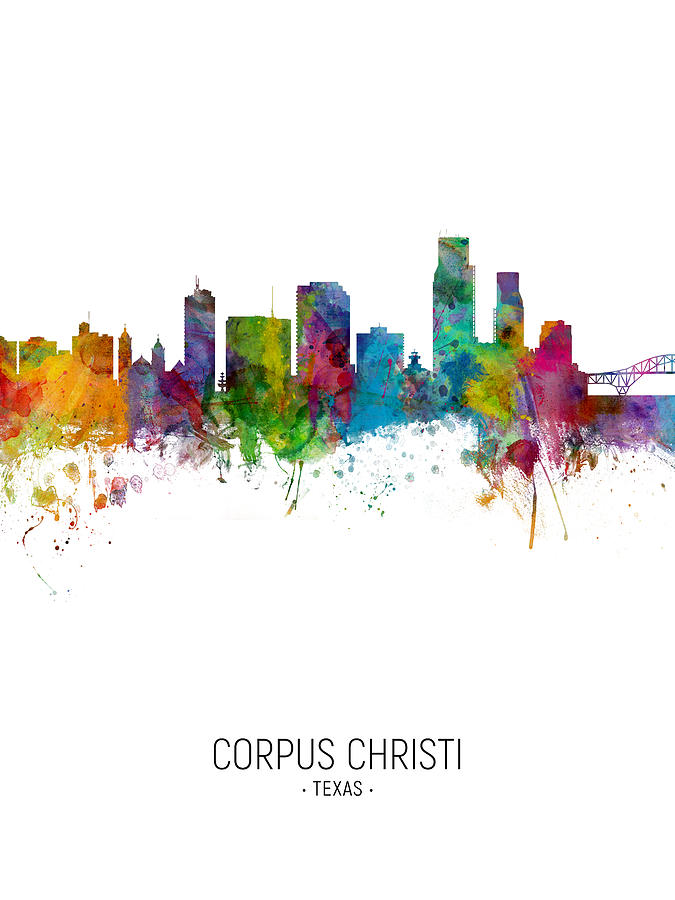 Corpus Christi Texas Skyline #3 Digital Art by Michael Tompsett