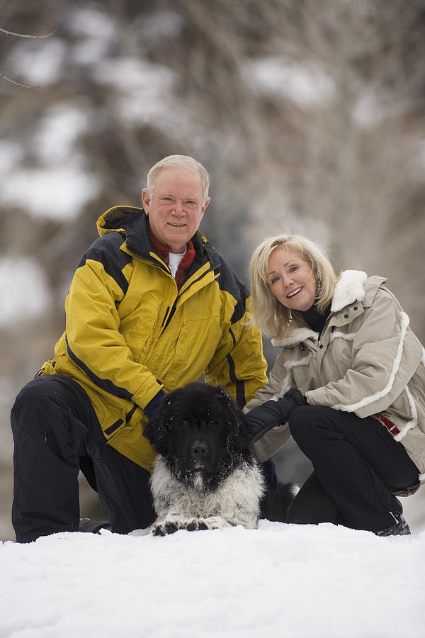 Couple with dog #3 Photograph by Comstock Images