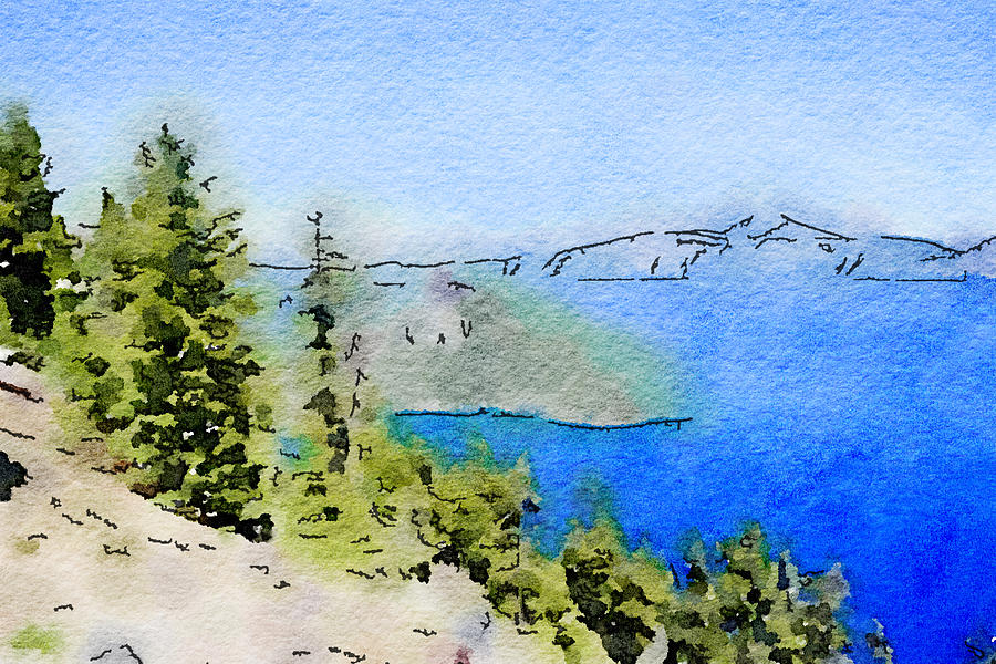 Crater Lake #3 Painting by Bonnie Bruno