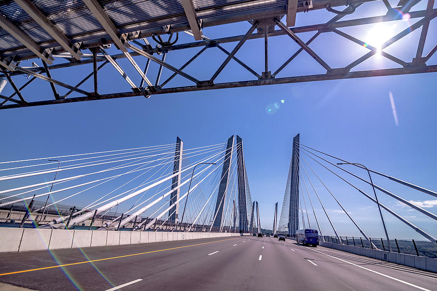 Crossing the Governor Mario M. Cuomo Bridge  #3 Photograph by Alex Grichenko