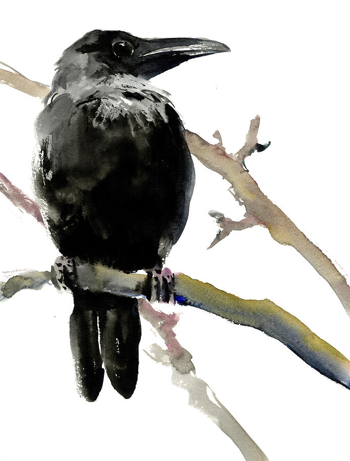 Crow #3 Painting by Suren Nersisyan