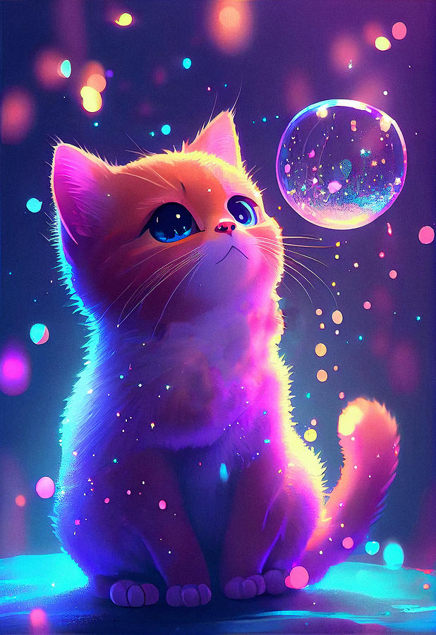 Cute Cat #3 by SampadArt Gallery