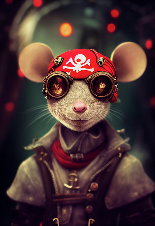 Cute Mouse Dressed as a Pirate Digital Art by AJ Etheridge - Pixels