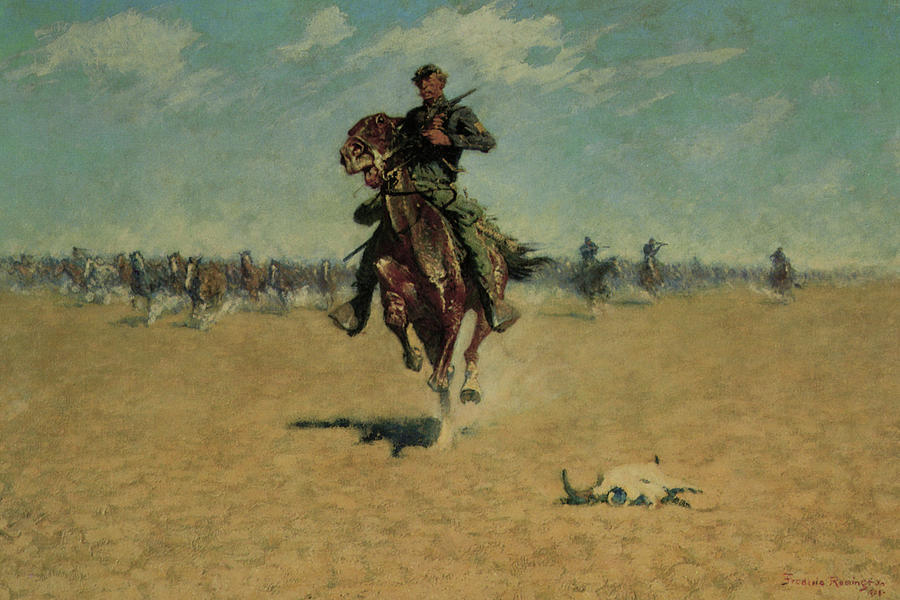 Frederic Remington Painting - Cutting out Pony Herds #3 by Frederic Remington