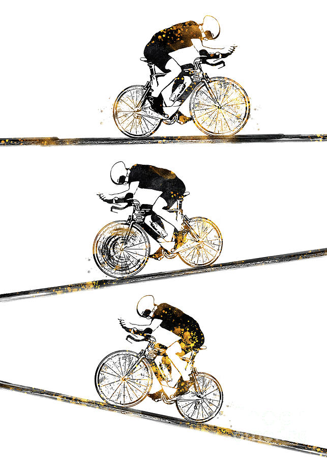 3 Cyclers Sport Art #cycling #sport Digital Art by Justyna Jaszke JBJart