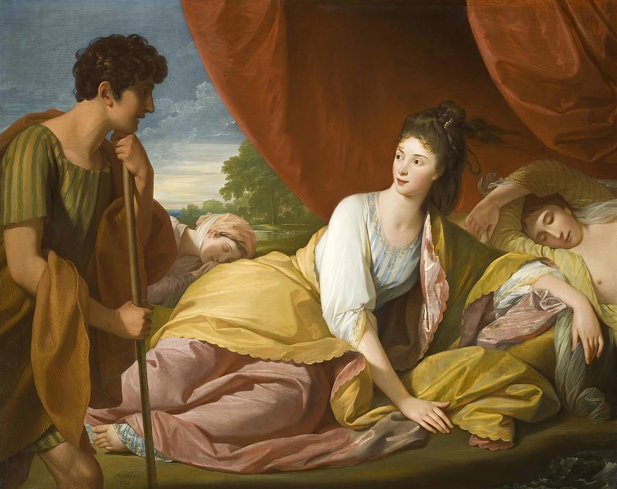 Benjamin West Painting - Cymon and Iphigenia  #3 by Benjamin West
