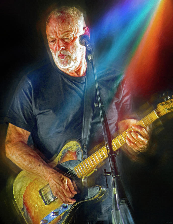 David Gilmour #2 Mixed Media by Mal Bray