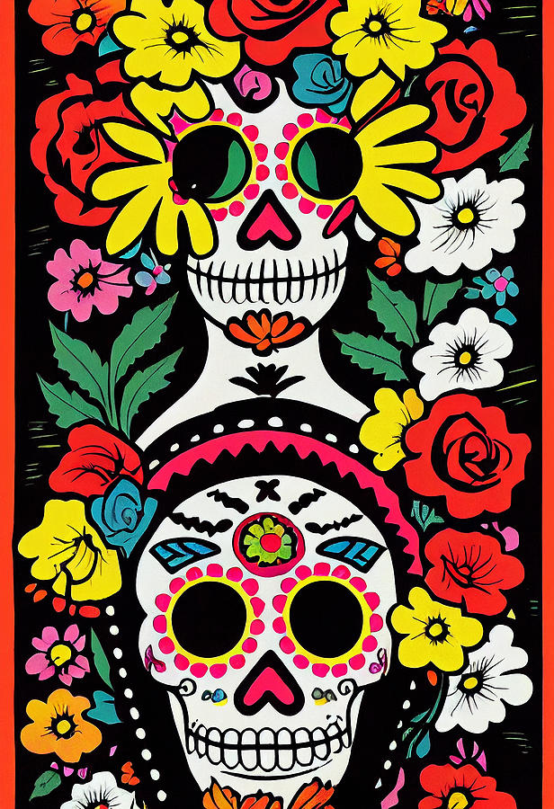 Day of the Dead - Dia de los Muertos Mixed Media by Sampad Art - Fine ...