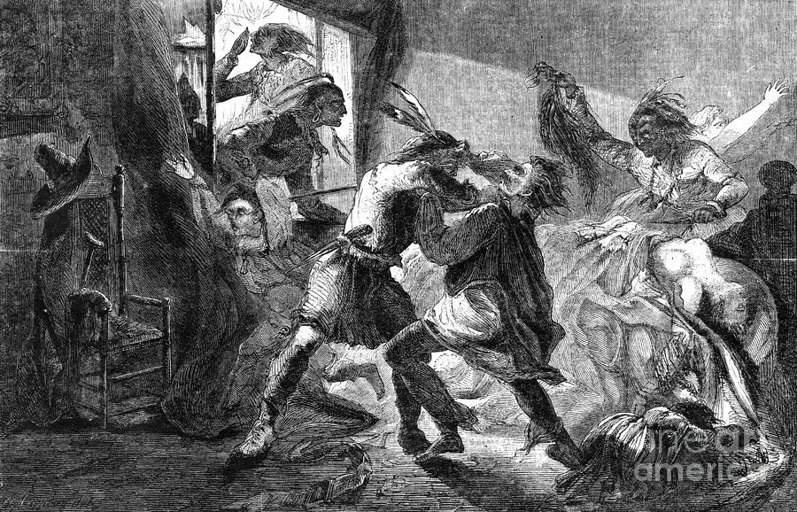 Deerfield Massacre, 1704 #3 Drawing by Granger
