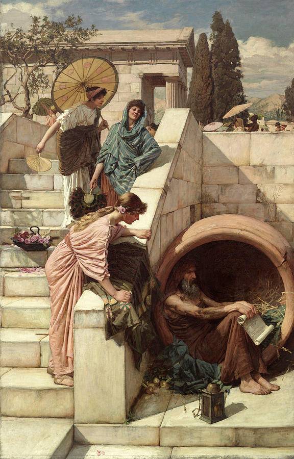 John William Waterhouse Painting - Diogenes  #3 by John William Waterhouse