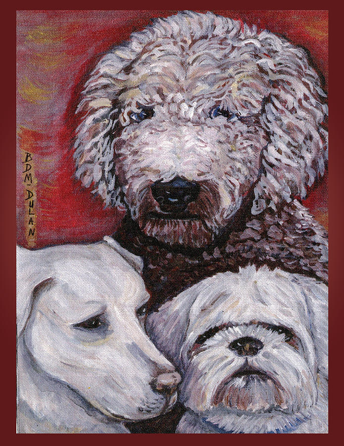 3 Dogg Nite Painting by Brenda Dulan Moore