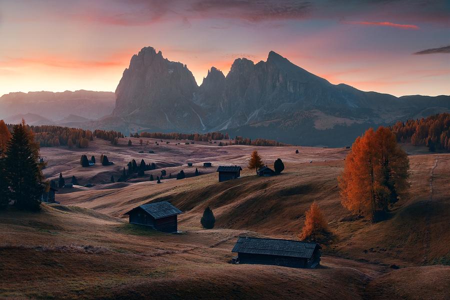 Dolomites sunrise #3 Photograph by Songquan Deng