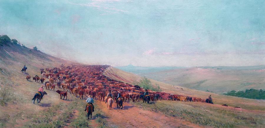 Driving the Herd Painting by Frank Reaugh - Fine Art America