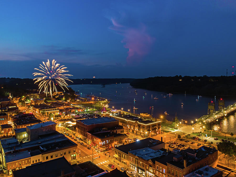 Drone Aerial Pictures Over Stillwater Minnesota Downtown Summer  #3 Photograph by Greg Schulz Pictures Over Stillwater