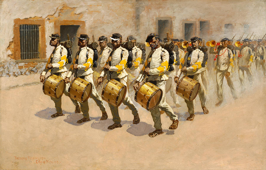 Frederic Remington Painting - Drum Corps  #3 by Frederic Remington