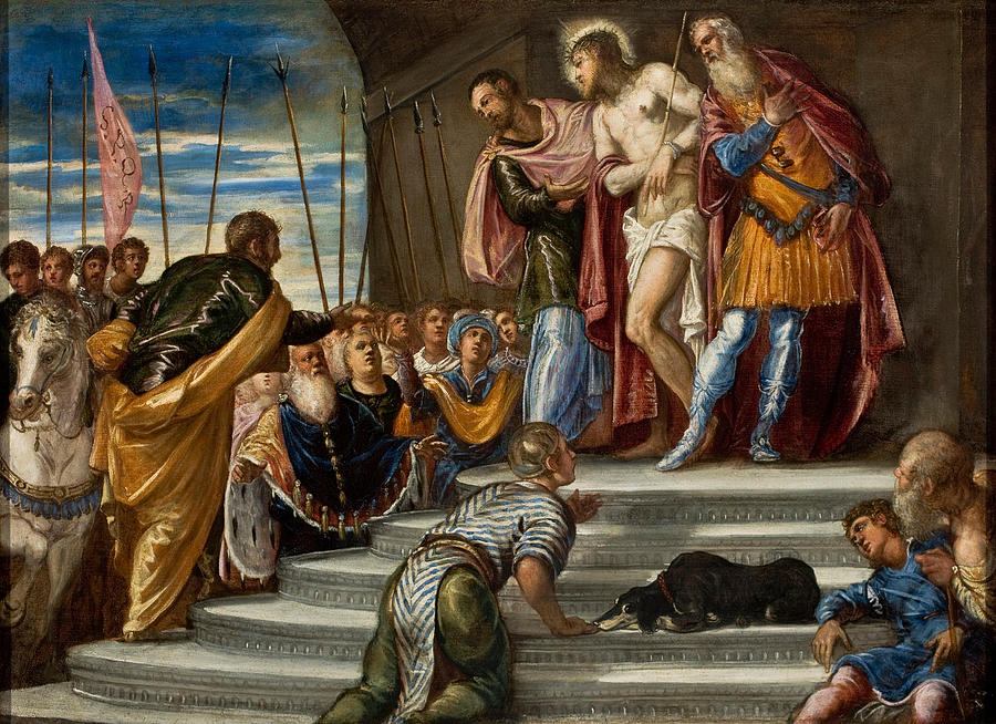 Ecce Homo or Pilate Presents Christ to the Crowd Painting by Tintoretto