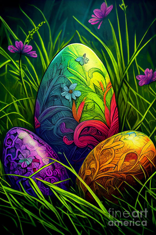 Eggstravaganza - Easter Egg Dreams Digital Art by Sabantha - Pixels