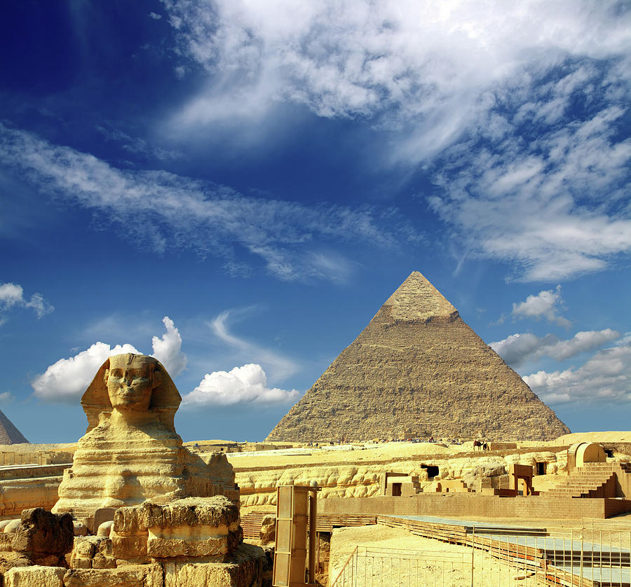 egypt Cheops pyramid and sphinx #3 Photograph by Mikhail Kokhanchikov
