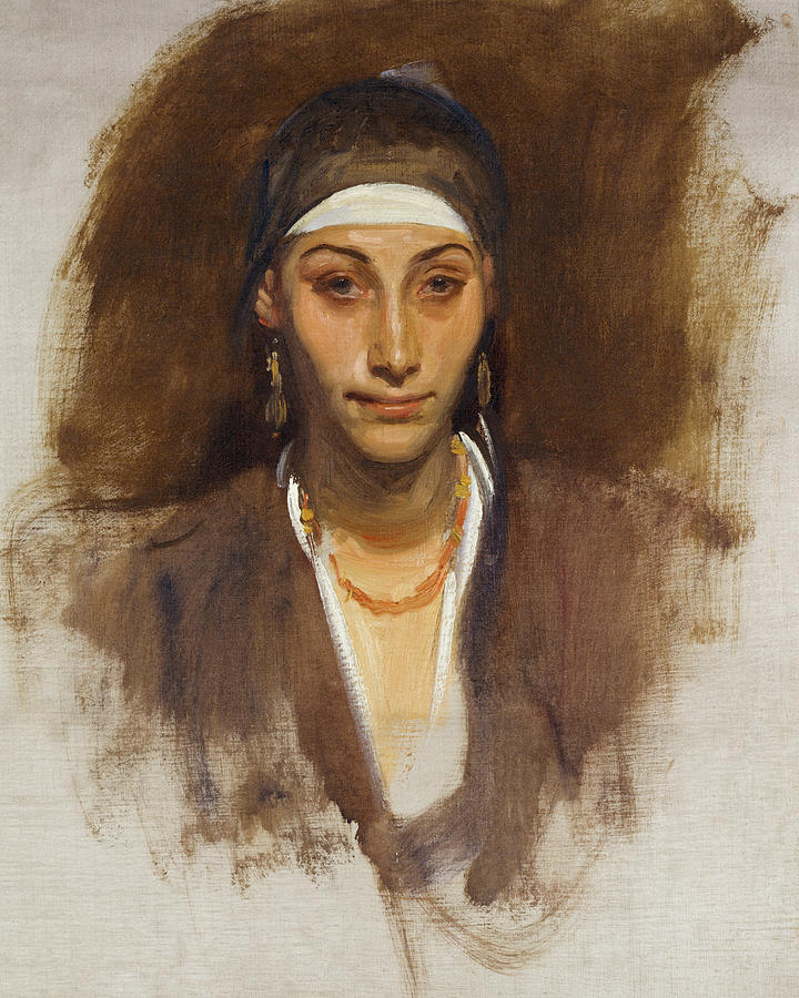 John Singer Sargent Painting - Egyptian Woman with Earrings #5 by John Singer Sargent
