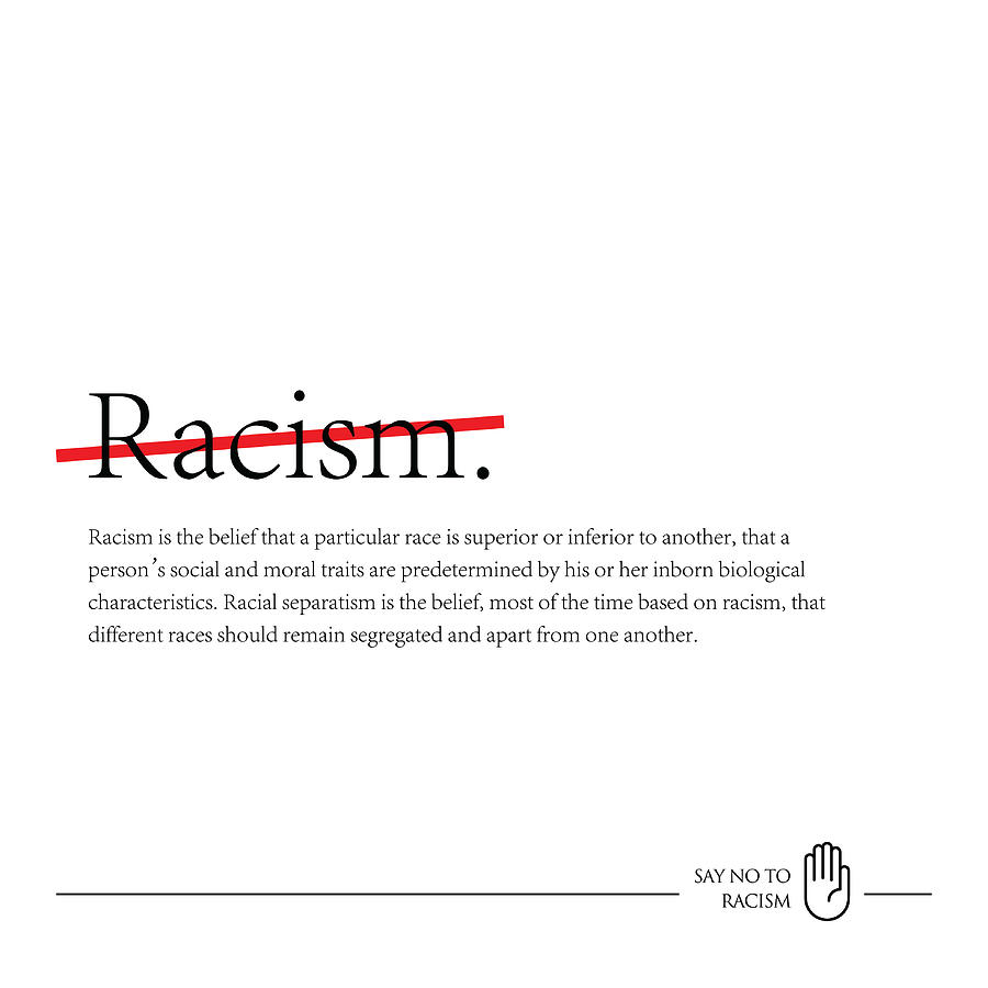 Elimination of Racial Discrimination stock illustration, No to Racism #3 Drawing by KaanC